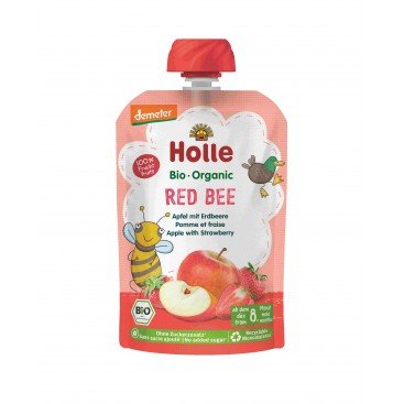 ORGANIC FRUIT PUREE WITH APPLE AND STRAWBERRY 8+ MONTHS 100g