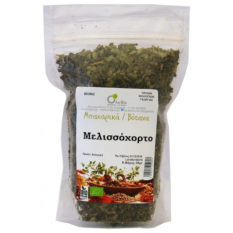 ΜΕΛΙΣΣΟΧΟΡΤΟ ΒΙΟ 30gr Αλάτι - Βότανα & Μπαχαρικά ΜΕΛΙΣΣΟΧΟΡΤΟ ΒΙΟ 30gr Αλάτι - Βότανα & Μπαχαρικά