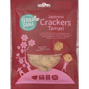 ORGANIC JAPANESE BROWN RICE CRACKERS WITH TAMARI - GLUTEN-FREE 60g 