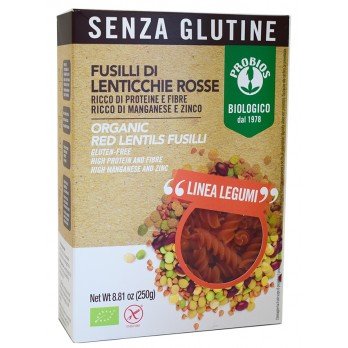 GLUTENN FREE RED LENTILS FUSILLI BIO 250g GLUTENN FREE RED LENTILS FUSILLI BIO 250g