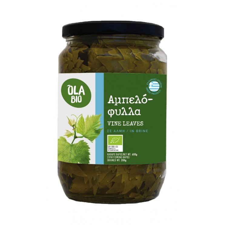 Vine leaves Greek ΒΙΟ 600gr Products Vine leaves Greek ΒΙΟ 600gr Products