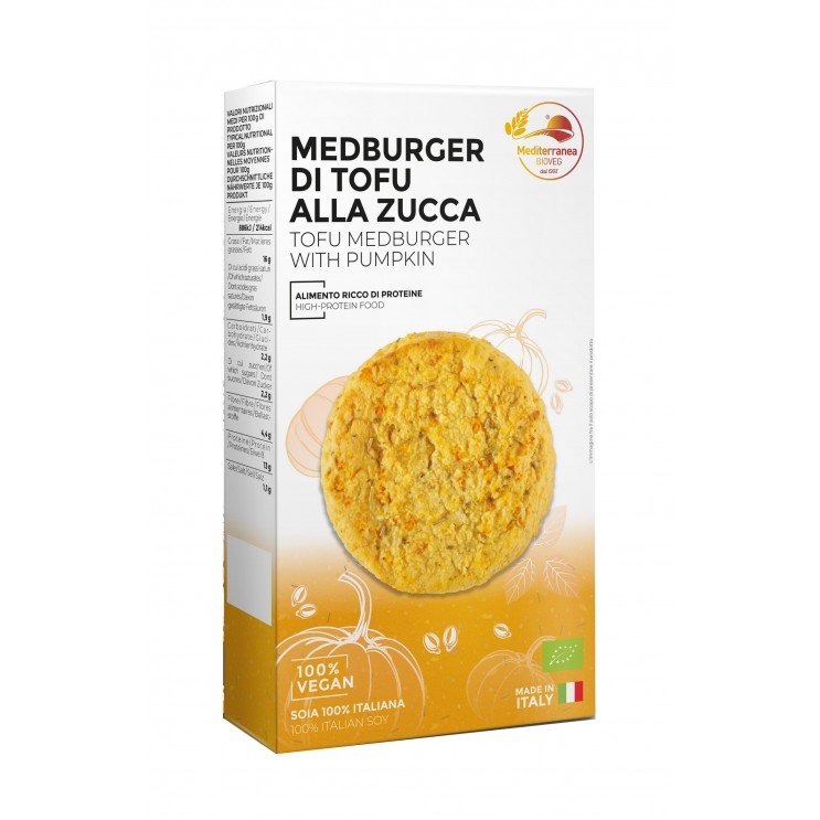 ORGANIC TOFU MEDBURGER WITH PUMPKIN 180g Vegan ORGANIC TOFU MEDBURGER WITH PUMPKIN 180g Vegan